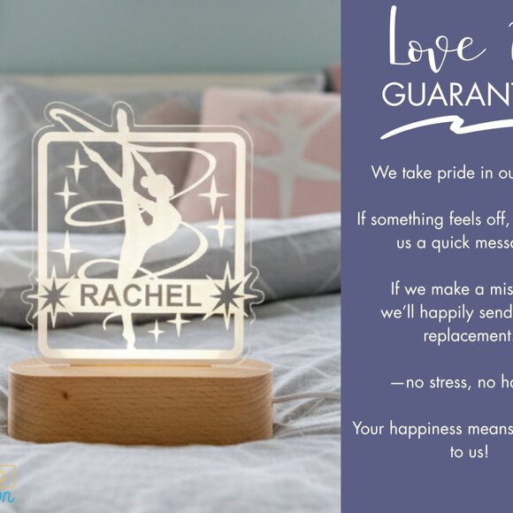 Personalized Gymnastics Night Light – Custom LED Lamp for Gymnasts - Picture 6 of 8